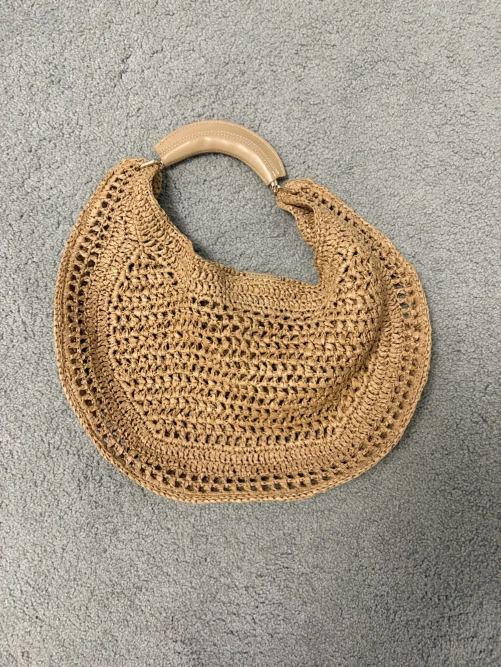 Anthropologie Raffia Hobo Bag Natural Color